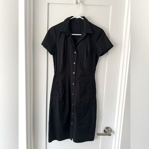 Theory black button down dress size 0